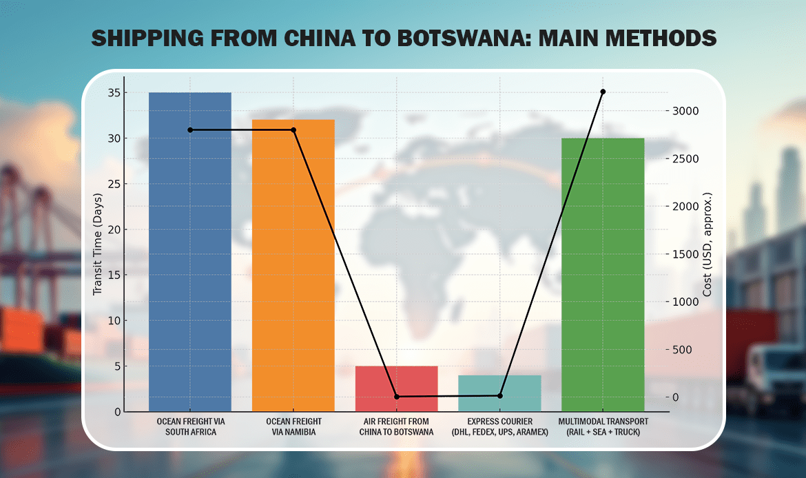 Main Shipping Methods from China to Botswana