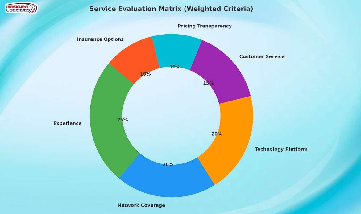 Service Evaluation Matrix of Choosing Your Logistics Partner
